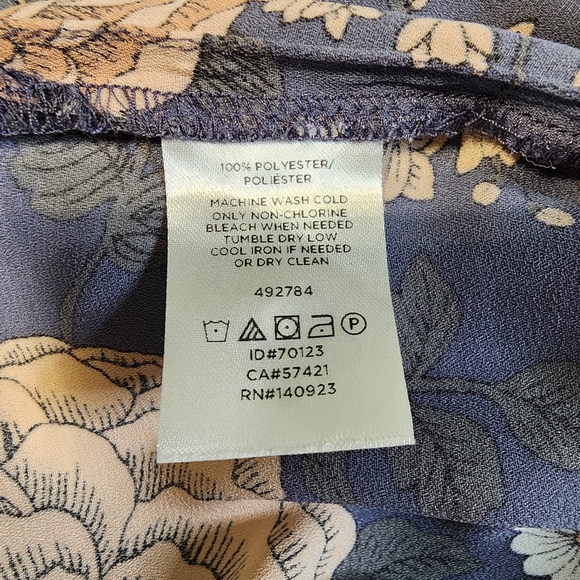 Loft Floral Women's Boat Neck 3/4 Ruffle Sleeve Top, EUC, Size Small Petite - Picture 7 of 7